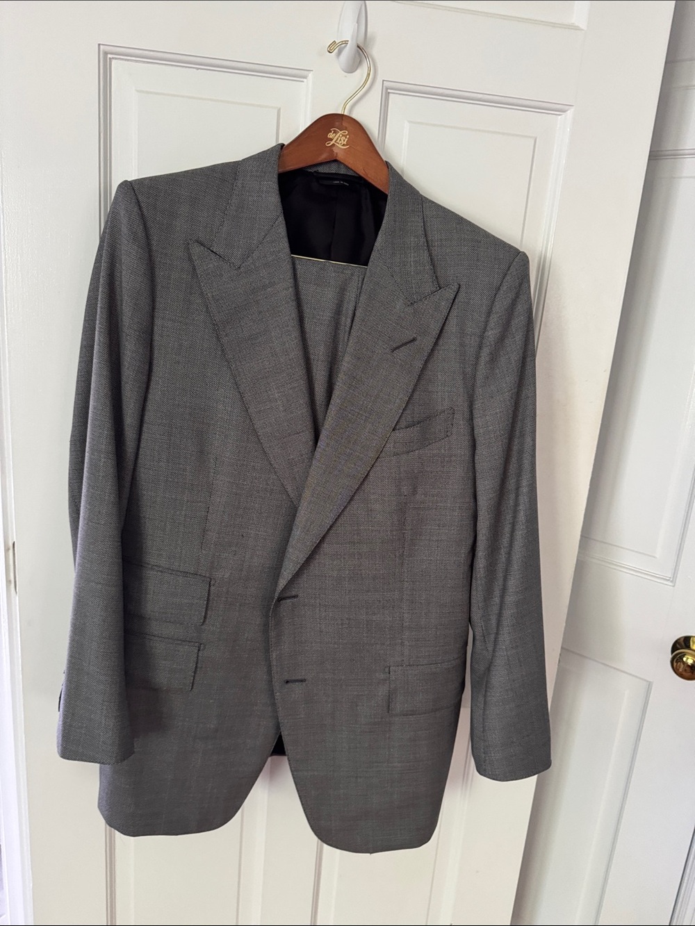 Tom Ford Gray Double-Breasted Men's Suit Blazer